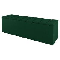 Kit Cabeceira E Baú Cama Box Solteiro Cora 90Cm Suede Verde