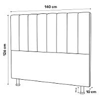 Cabeceira Cama Box Casal Cora 140Cm Sintético Preto - 5