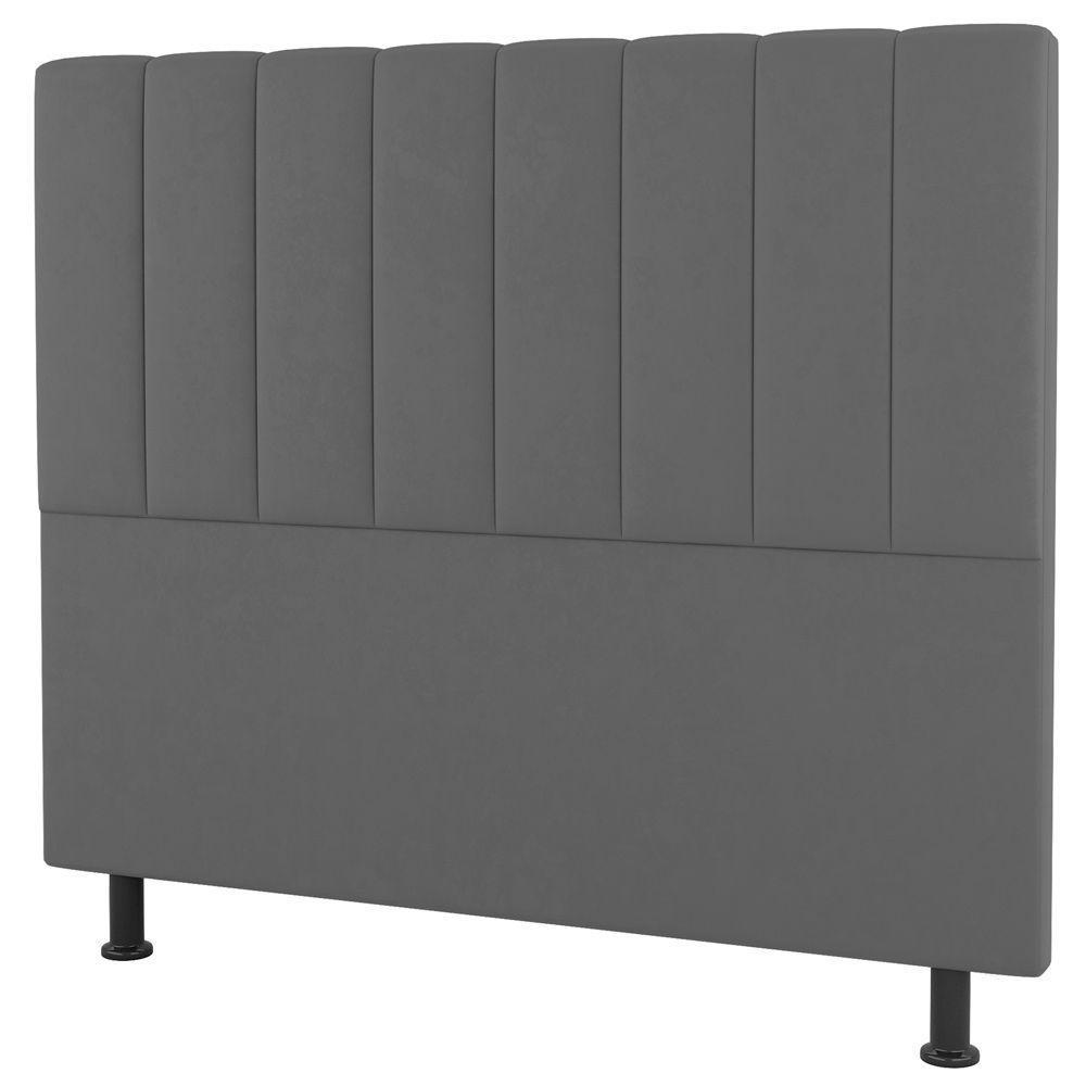 Cabeceira Cama Box Casal Cora 140Cm Suede Cinza Claro - 1
