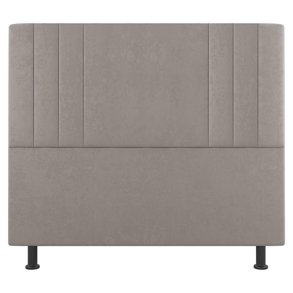 Kit Cabeceira E Baú Cama Box Solteiro Grace 90Cm Suede Bege - 9