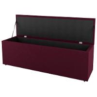 Kit Cabeceira E Baú Cama Box Solteiro Cora 90Cm Suede Bordô - 7