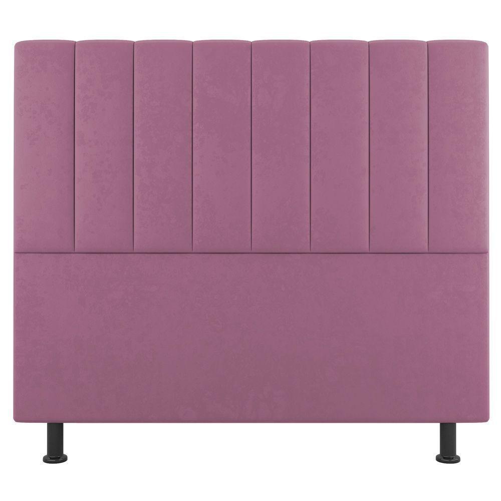 Cabeceira Cama Box Solteiro Cora 90Cm Suede Rosa - 4