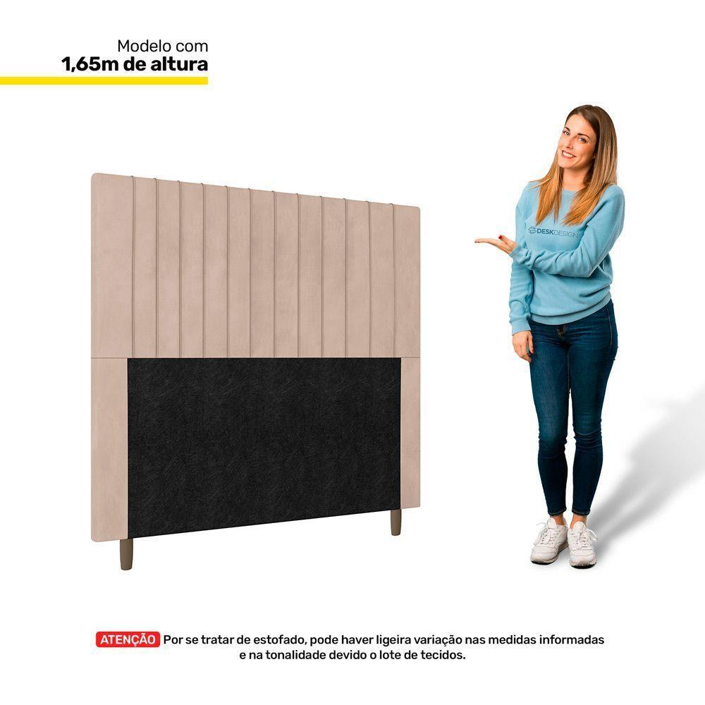 Cabeceira Cama Box Casal Nala 140cm Suede Bege - Abmaza - 4