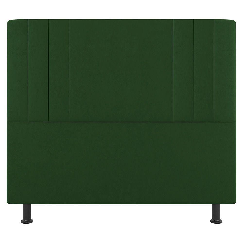 Kit Cabeceira E Baú Cama Box Solteiro Grace 90cm Suede Verde - 6