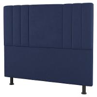 Kit Cabeceira E Baú Cama Box Solteiro Grace 90cm Suede Azul - 2