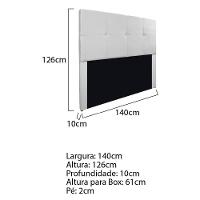 Cabeceira Casal Marseille P02 140 Cm Suede Branco - 5