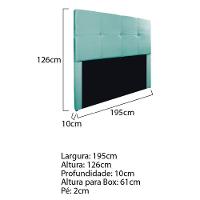 Cabeceira King Marseille P02 195 Cm Suede Azul Tiffany - 5