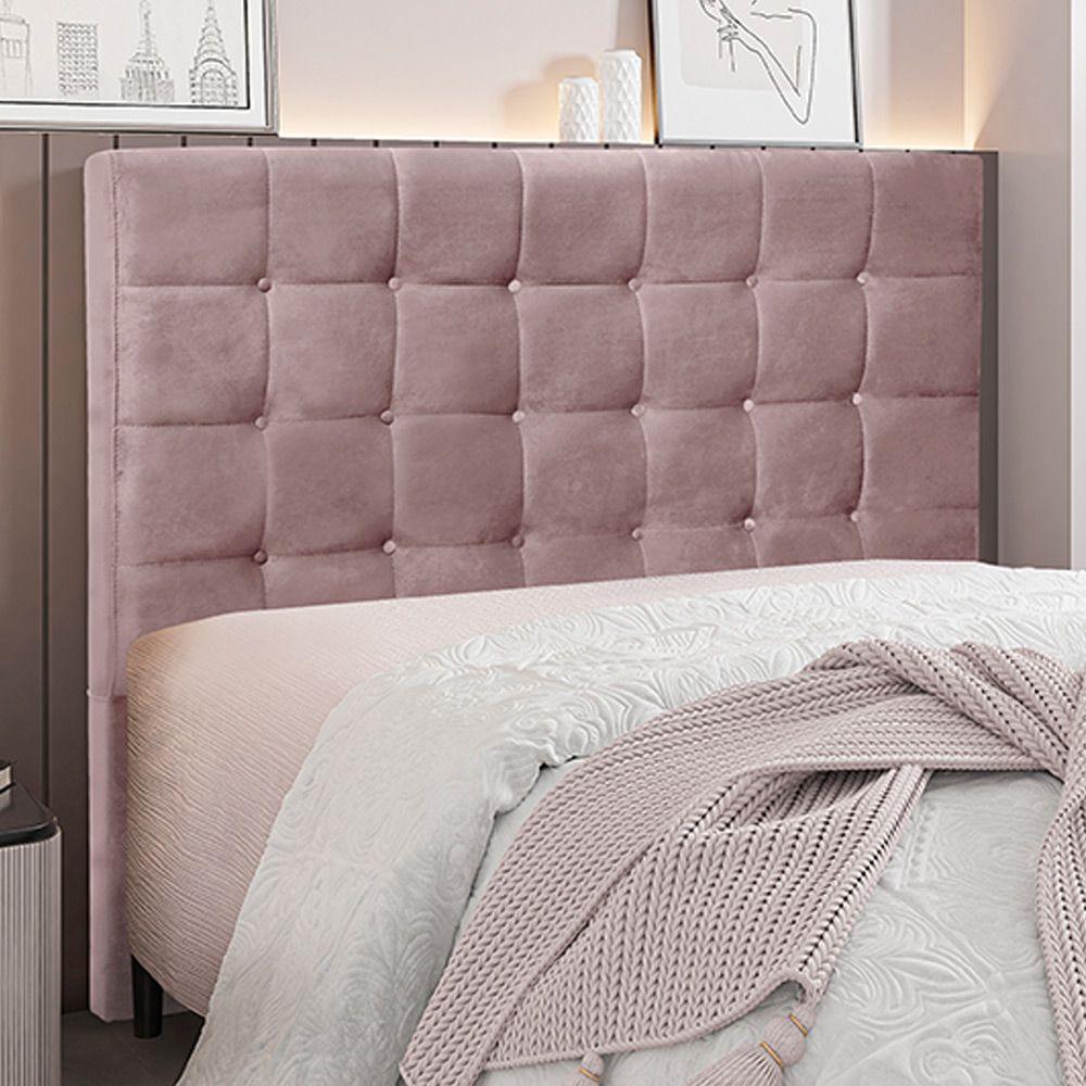 Cabeceira Decorativa Casal 1,40m Tropea Veludo Lilás - 2