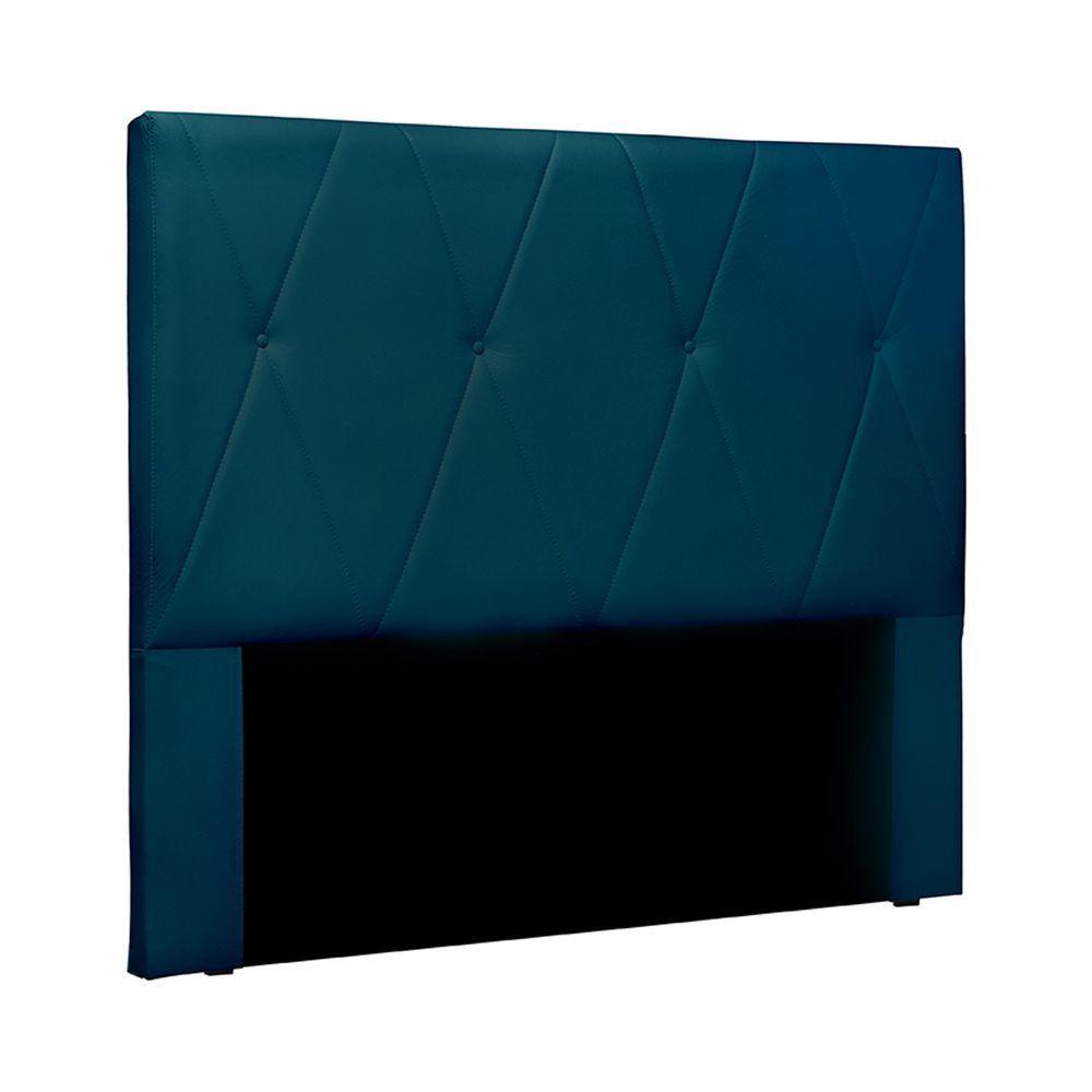 Cabeceira Decorativa Casal 1,40m Yves Veludo Azul Marinho - 1