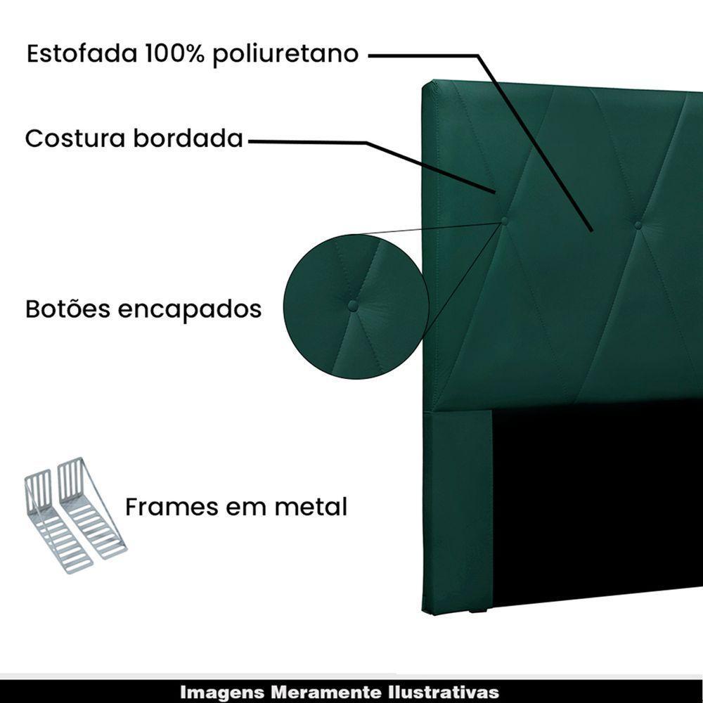Cabeceira King Size 1,95m Yves Veludo Verde Floresta - 3