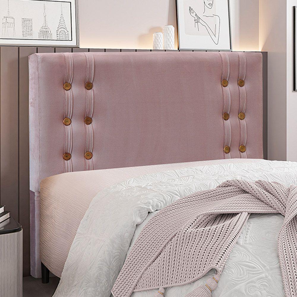 Cabeceira Decorativa Queen Size 1,60m Kors Veludo Lilás - 2