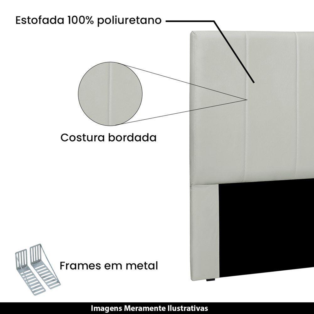 Cabeceira Decorativa Queen Size 1,60m Erza Veludo Prata - 3