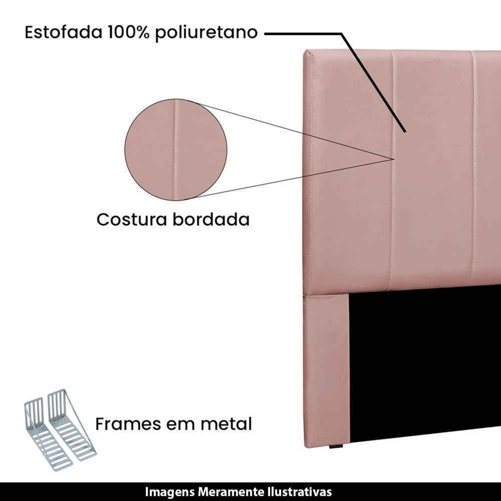Cabeceira Decorativa Queen Size 1,60m Erza Veludo Rosa - 3