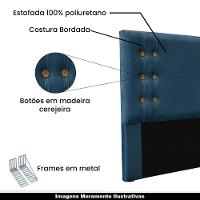 Cabeceira Queen Size 1,60m Kors Veludo Azul Marinho - 3
