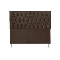 Cabeceira Paris 1,95 Cm Cama Box King Size Suede Marrom - 1