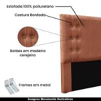 Cabeceira Decorativa Casal 1,40m Kors Veludo Cobre - 3
