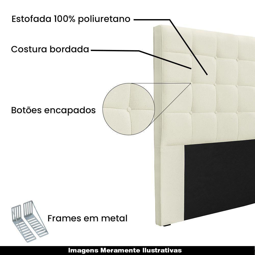 Cabeceira Casal 1,40m Tropea Linho Natural - Gran Belo - 4