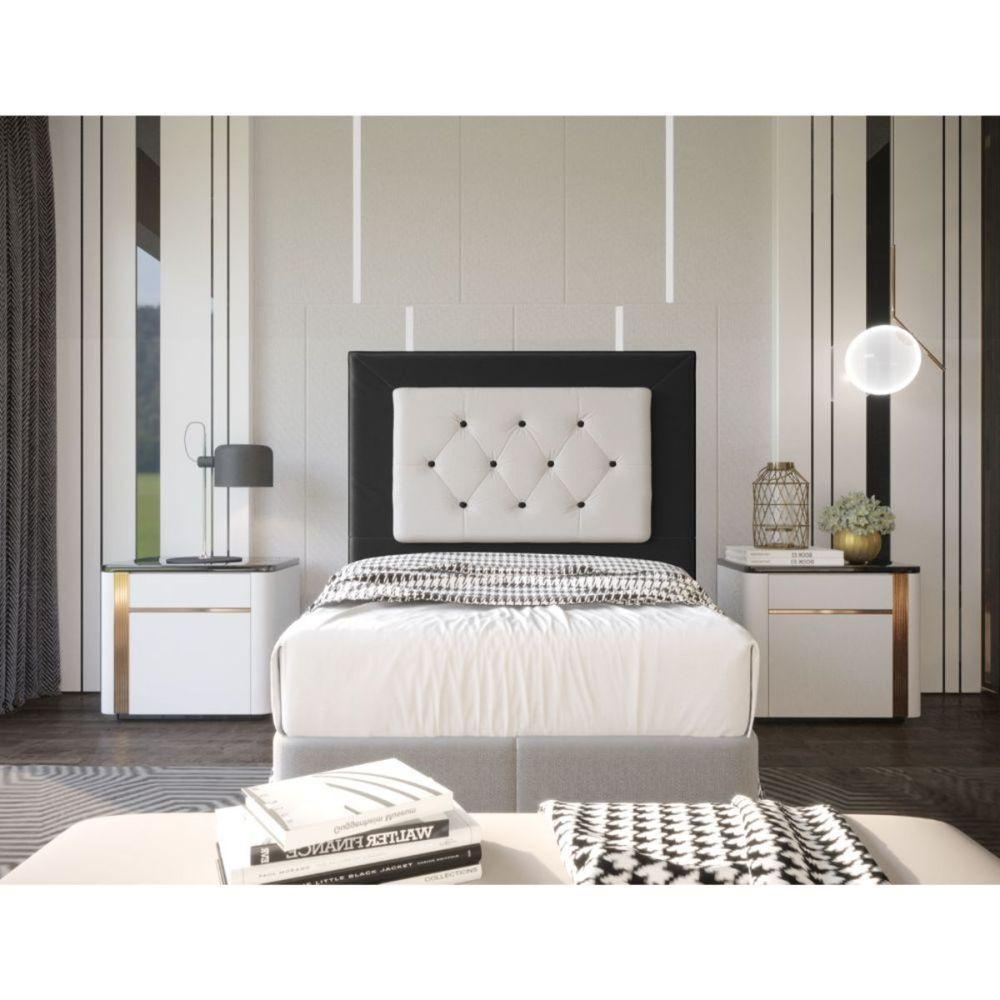 Cabeceira Havana 90cm Cama Box Solteiro Suede Preto - 2