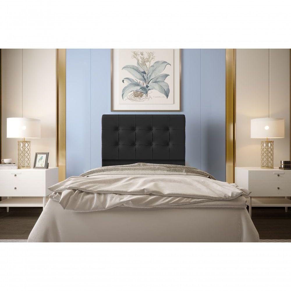 Cabeceira Atenas 90 Cm Cama Box Solteiro Suede Preto - 3
