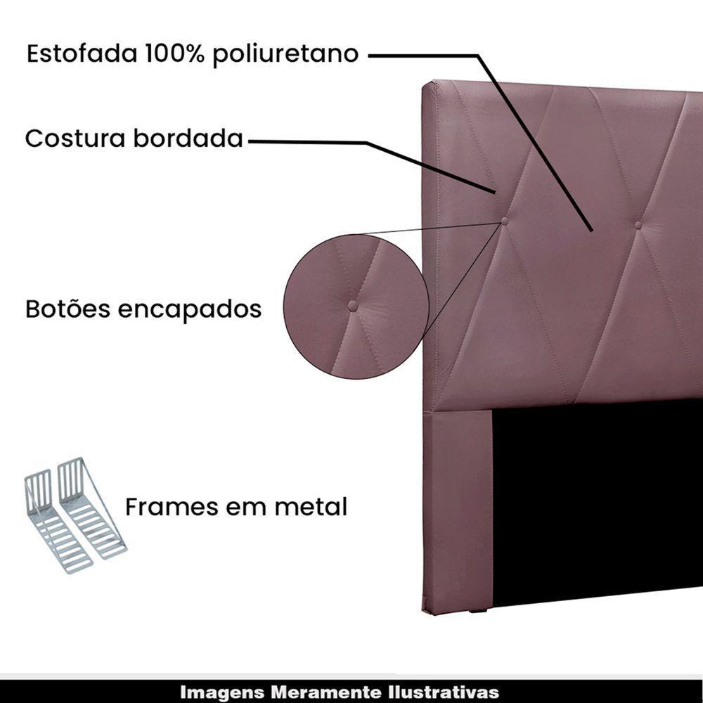 Cabeceira Decorativa King Size 1,95m Yves Veludo Uva - 3