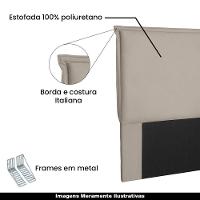 Cabeceira Casal 1,40m Trento Suede Bege - Gran Belo