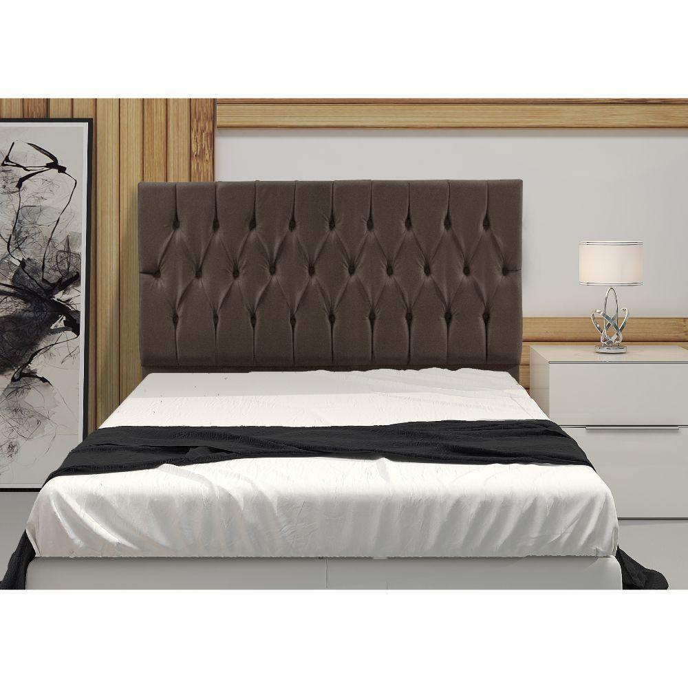 Cabeceira Paris 1,95cm Cama Box King Size Suede Marrom - 3