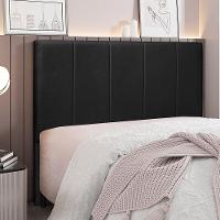 Cabeceira Decorativa Queen Size 1,60m Erza Veludo Preto - 2