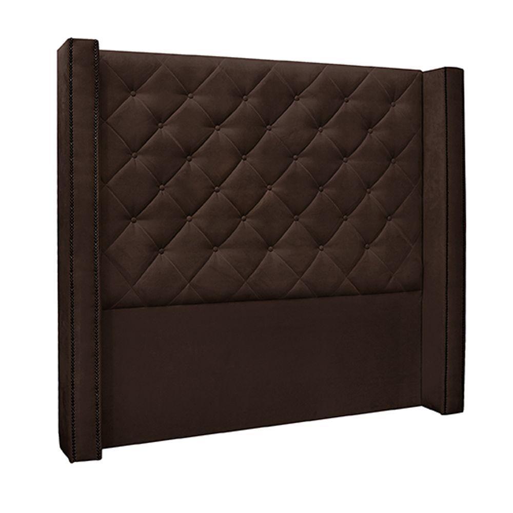 Cabeceira King Size 2,19m Loewe Suede Café - Gran Belo - 1