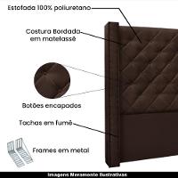 Cabeceira King Size 2,19m Loewe Suede Café - Gran Belo