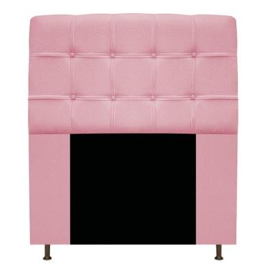 Cabeceira Estofada Mel 90 Cm Solteiro Suede Rosa Bebê
