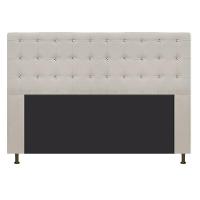 Cabeceira Estofada Dama 195 Cm King Size Com Strass Bege - 7