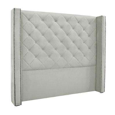 Cabeceira King Size 2,19m Loewe Veludo Prata - Gran Belo