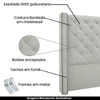 Cabeceira King Size 2,19m Loewe Veludo Prata - Gran Belo