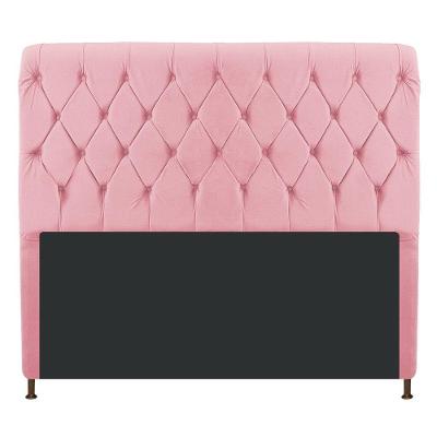 Cabeceira Estofada Cristal 160cm Queen Size Rosa Bebê