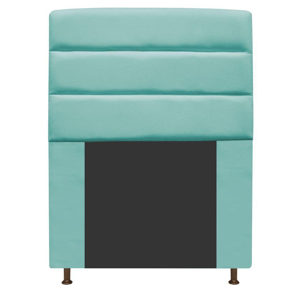 Cabeceira Estofada Turim 90cm Solteiro Suede Azul Tiffany Adj Decor - 1