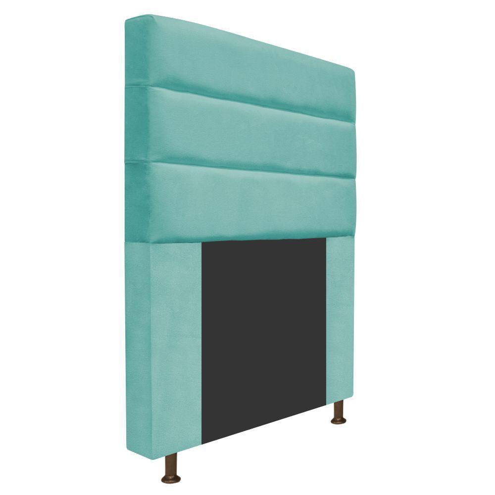 Cabeceira Estofada Turim 90cm Solteiro Suede Azul Tiffany Adj Decor - 6