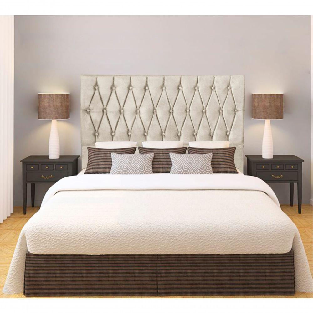 Cabeceira Paris 1,95 Cm Cama Box King Size Suede Bege - 3