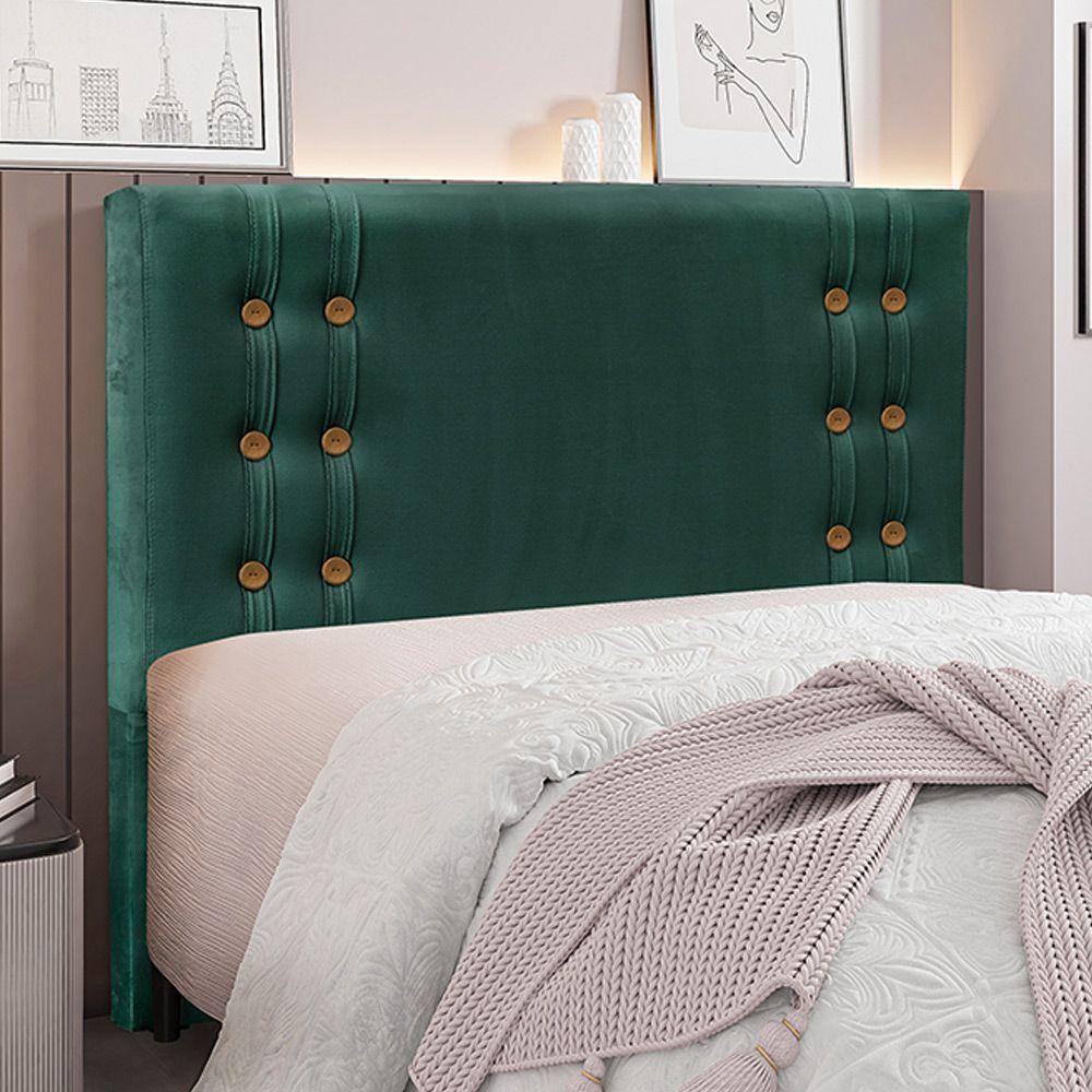 Cabeceira Queen Size 1,60m Kors Veludo Verde Floresta - 2