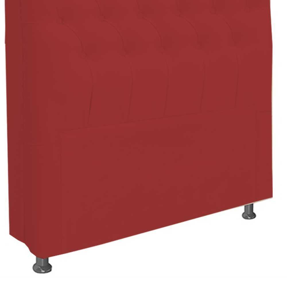 Cabeceira Dama 1,60 Cm Cama Box Queen Suede Vermelho - 3