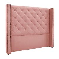 Cabeceira King Size 2,19m Loewe Veludo Rosa - Gran Belo - 1