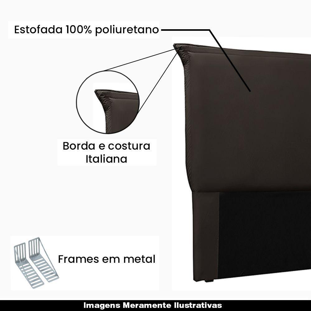Cabeceira Queen Size 1,60m Trento Pu Marrom - Gran Belo - 4