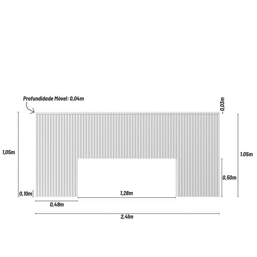 Cabeceira Laranjeiras Em Ripado 241Cm Com Frame Freijo - 7