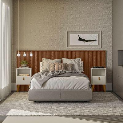 Cabeceira Laranjeiras Em Ripado 241Cm Com Frame Freijo