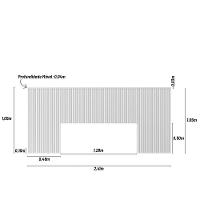 Cabeceira Laranjeiras Em Ripado 241Cm Com Frame Freijo - 7
