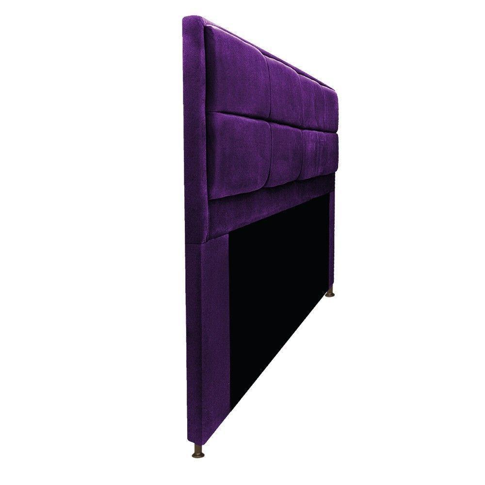 Kit Cabeceira e Calçadeira Munique 195cm King Size Suede Roxo - 4