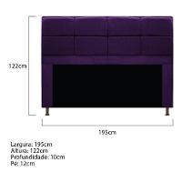 Kit Cabeceira e Calçadeira Munique 195cm King Size Suede Roxo - 6