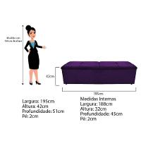 Kit Cabeceira e Calçadeira Munique 195cm King Size Suede Roxo - 8