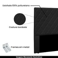 Cabeceira 1,40m Givenchy Veludo Preto Gran Belo