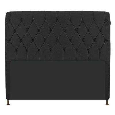 Cabeceira Estofada Cristal 160cm Queen Size Preto