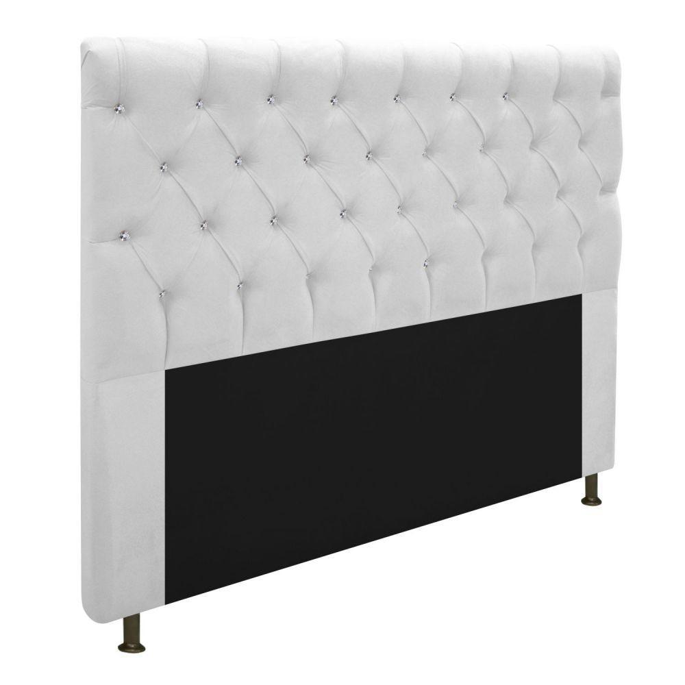 Cabeceira Estofada Cristal 195cm King Size Branco - 2